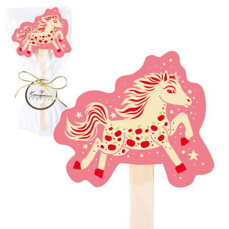 "Лошадка" шоколад клубничный на палочке 14г