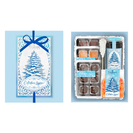 Подарочный набор: мармелад, конфеты, цукаты, чай 405г