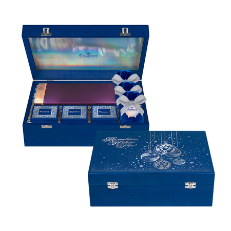 Подарочный набор стильной шкатулки: конфеты глазированные, драже 815г