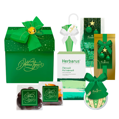 Подарочный набор большой: шоколад, драже, конфеты, чай, кофе 550г