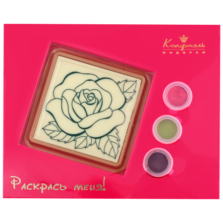 Раскраска Роза шоколад белый