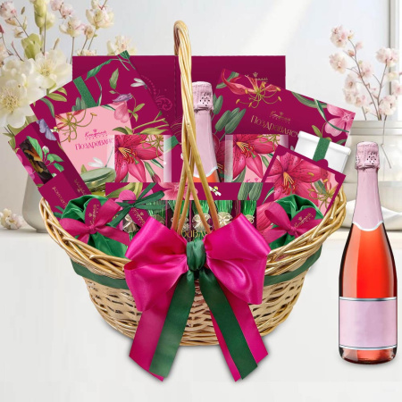 Корзина: шоколад, драже, конфеты глазированные, конфеты ручной работы