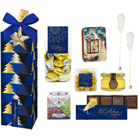 Набор с конфетами: ассорти, мармелад, драже, чай