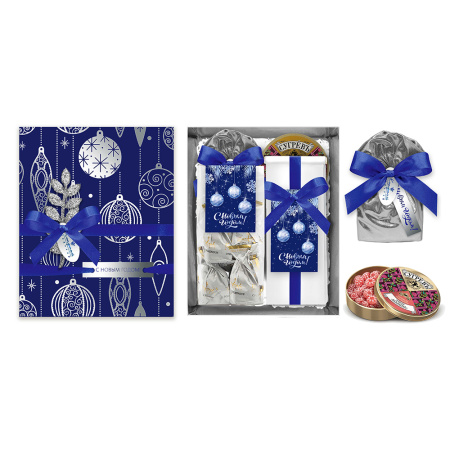 Набор с конфетами: драже, суфле-безе, карамель, кофе