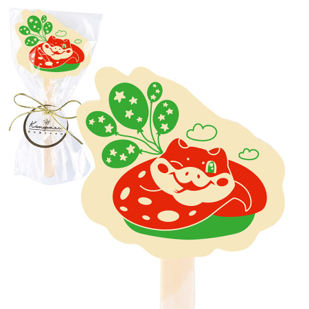 Шоколад белый на палочке с декором Змея 15г