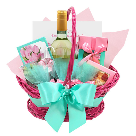 Корзина с конфетами: ручной работы, ассорти, мармелад, шоколад