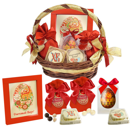 Корзина шоколада, конфет, драже