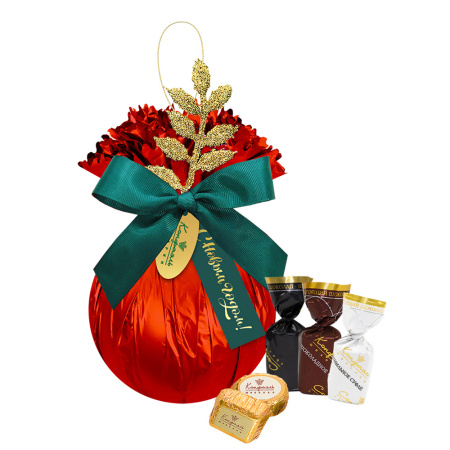 Ёлочная игрушка с конфетами ассорти, суфле 125г Ёлочная игрушка с конфетами ассорти, суфле 125г