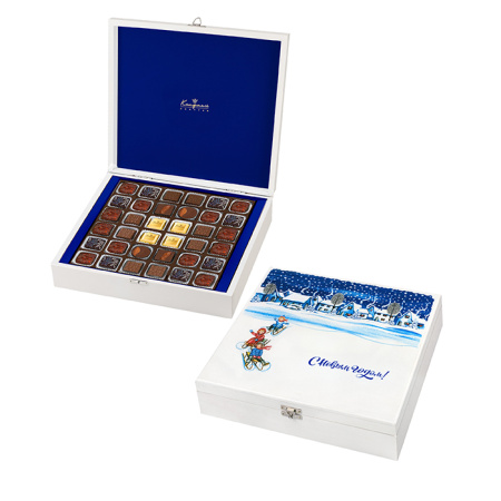 Шкатулка с конфетами ручной работы и ассорти