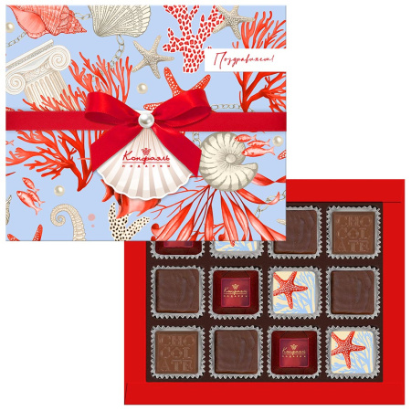 Суфле со вкусом "манго", шоколадные конфеты типа "Ассорти" 95г