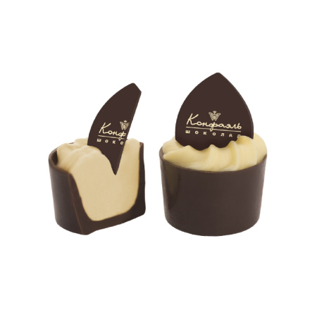 Конфета ручной работы - с шоколадной пластиной - тёмный шоколад