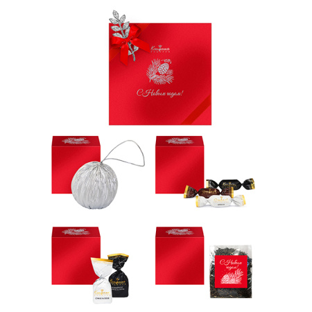 Набор конфет, суфле, шоколада и чая