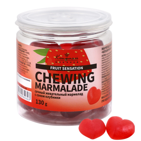Мармелад жевательный клубничный 130г