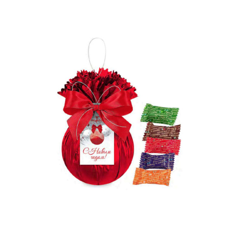 Елочная игрушка с конфетами мармелад-суфле 210г Елочная игрушка с конфетами мармелад-суфле 210г