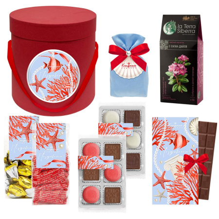 Набор: драже, мармелад, ассорти, шоколад, чай