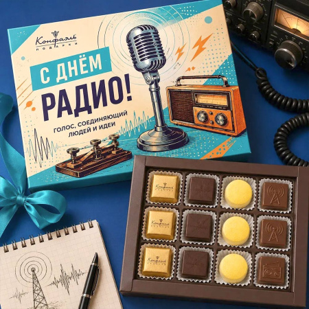 Мармелад и шоколадные конфеты ассорти "С Днем радио"