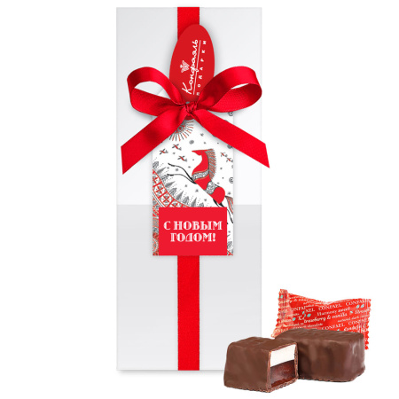 Конфеты мармелад - суфле в горьком шоколаде (клубника и ваниль) 150г