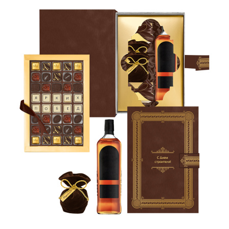 Набор с конфетами: суфле, мягкий грильяж, драже, ассорти Набор с конфетами: суфле, мягкий грильяж, драже, ассорти