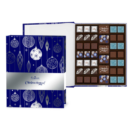 Книга с конфетами ассорти, шоколадом и мармеладом большая 400г