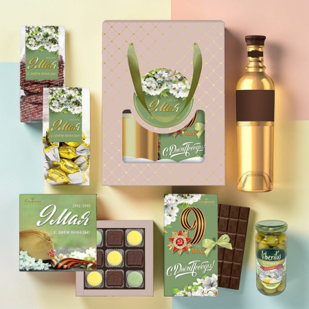 "9 мая" набор: шоколад, суфле, мармелад-суфле, оливки