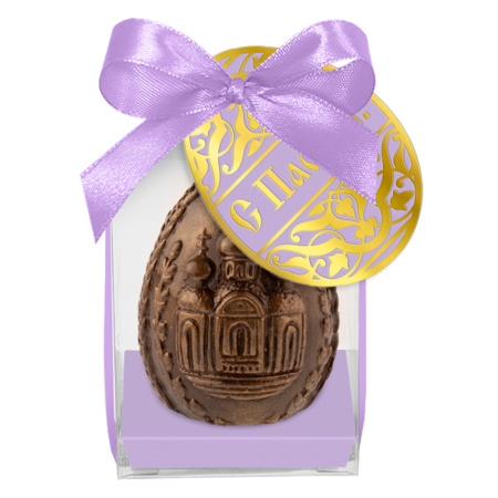 Барельефное яйцо из молочного шоколада с Пасхой! 105г