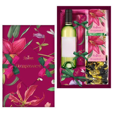 Набор: шоколад, конфеты ассорти, сухофрукты, мармелад-суфле 385г