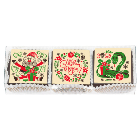 Набор ванильного, шоколадного и кофейного суфле с декором 90г