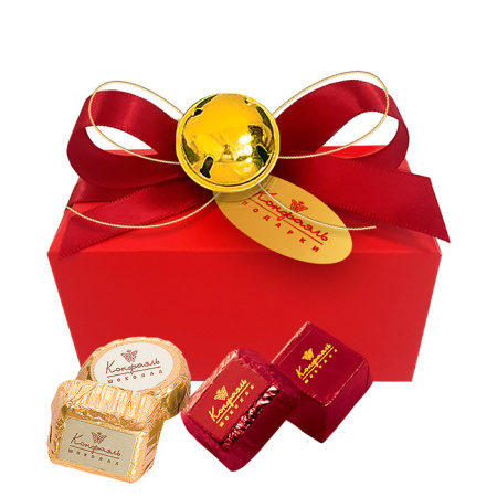 Подарочный сундучок: шоколадные конфеты "Ассорти" со сливочными начинками 70г