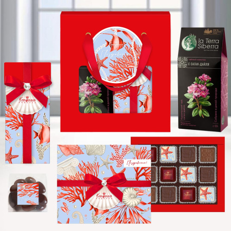 Набор: драже, ассорти, мармелад, чай 420г