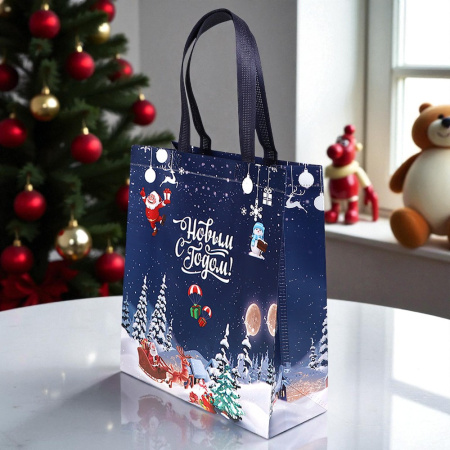 Сумка- шоппер "С Новым годом" 30х35х13см